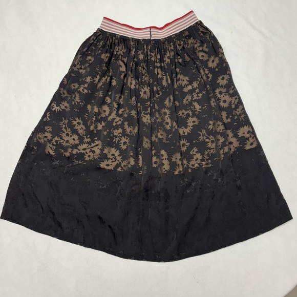 Stella McCartney Black Floral Midi Skirt Size 36/S - Picture 5 of 12